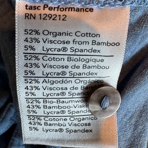 Tasc Performance men's Everywear heathered blue sustainable materials sz Medium - Picture 9 of 11